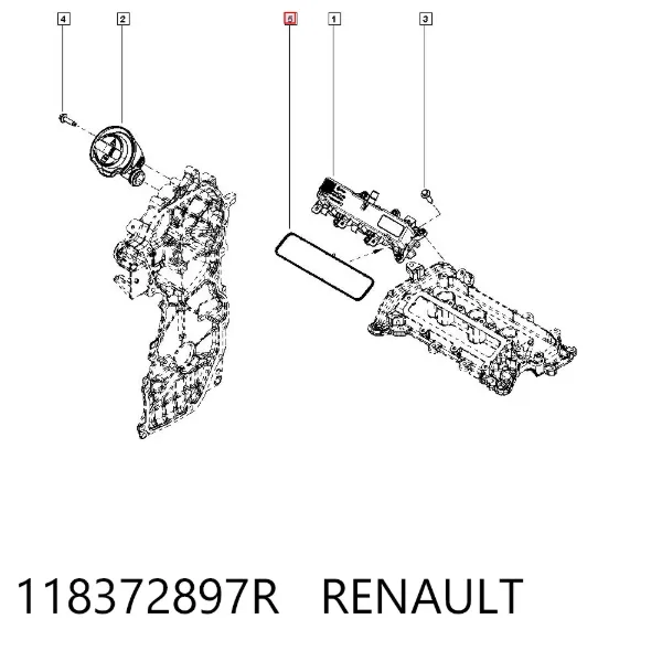 Прокладка клапана вентиляции картера 118372897R Renault (RVI)