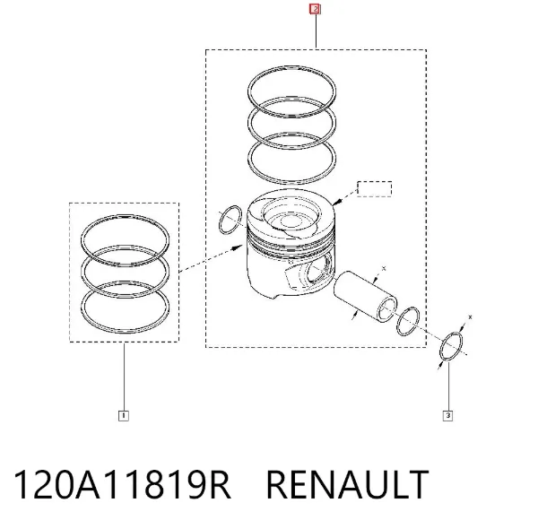 Поршень на 1 цилиндр 120A11819R Renault (RVI)