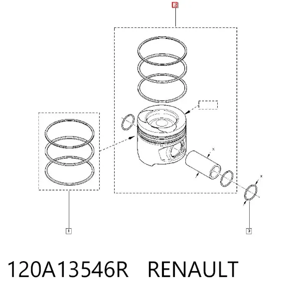Поршень на 1 цилиндр 120A13546R Renault (RVI)