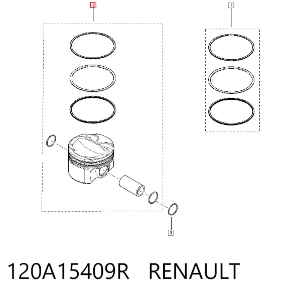 Поршни стандартные (комплект) 120A15409R Renault (RVI)