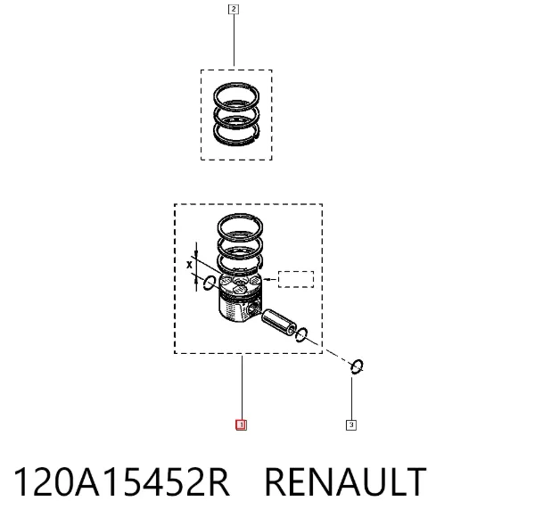 Поршень на 1 цилиндр 120A15452R Renault (RVI)