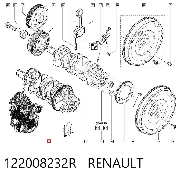 Коленвал 122008232R Renault (RVI)