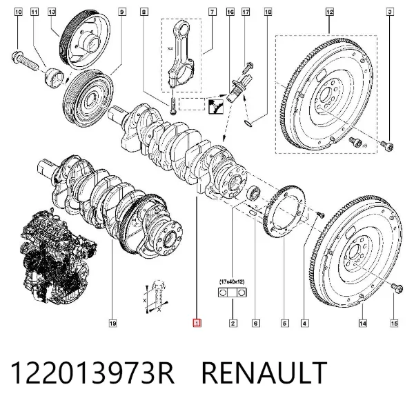 Коленвал 122013973R Renault (RVI)