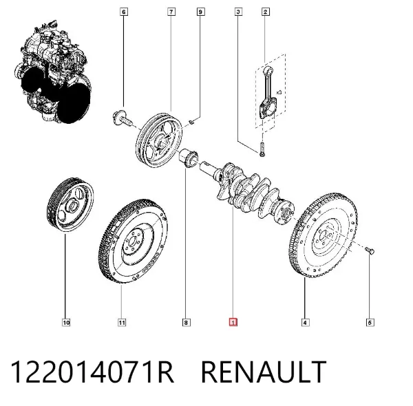 Коленвал 122014071R Renault (RVI)