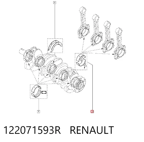 Вкладыши шатунные 122071593R Renault (RVI)