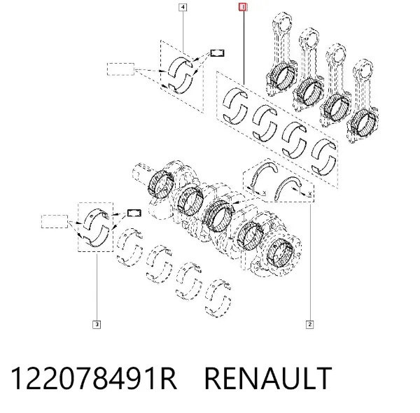 Вкладыши шатунные 122078491R Renault (RVI)