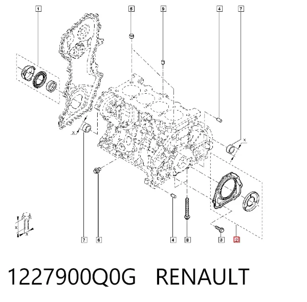 Сальник коленвала задний 1227900Q0G Renault (RVI)