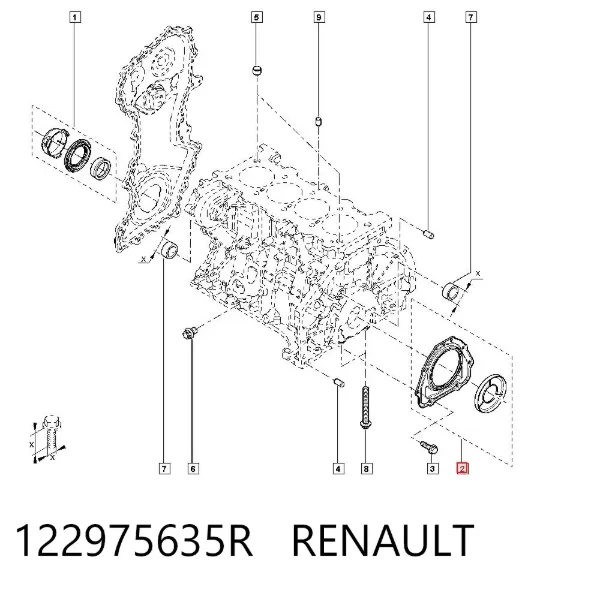 Сальник коленвала задний 122975635R Renault (RVI)