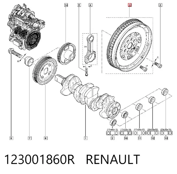 Маховик 123001860R Renault (RVI)