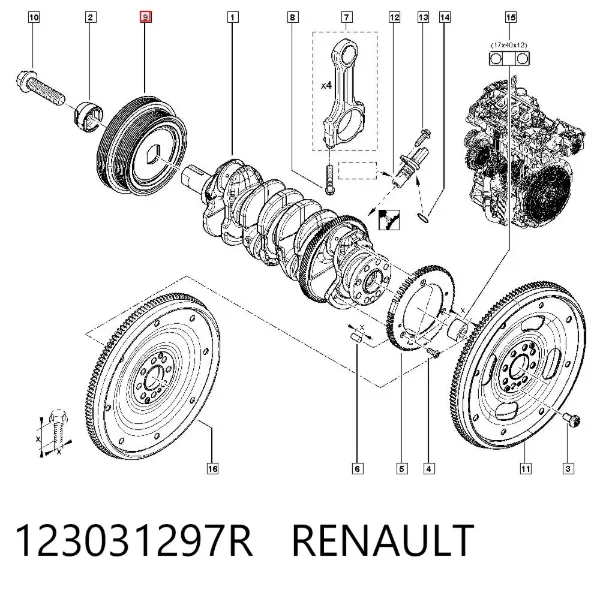 Шкив коленвала 123031297R Renault (RVI)