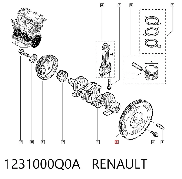 Маховик 1231000Q0A Renault (RVI)