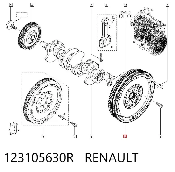 Маховик 123105630R Renault (RVI)