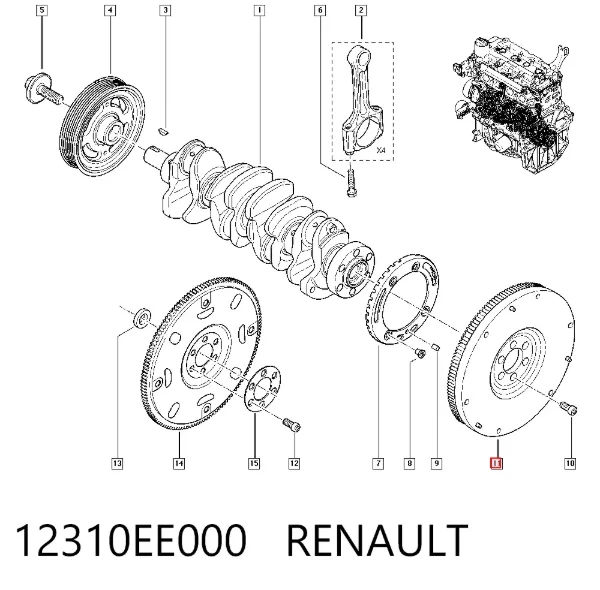 Маховик 12310EE000 Renault (RVI)