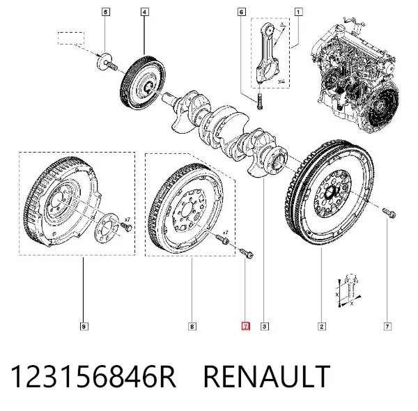 Болт крепления маховика 123156846R Renault (RVI)