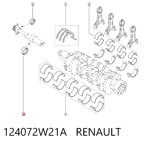 Вкладыш балансировочного вала 124072W21A Renault (RVI)