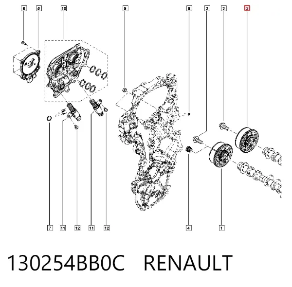 Шестерня выпускного распредвала 130254BB0C Renault (RVI)