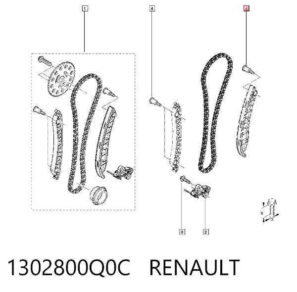 Комплект цепи ГРМ 1302800Q0C Renault (RVI)