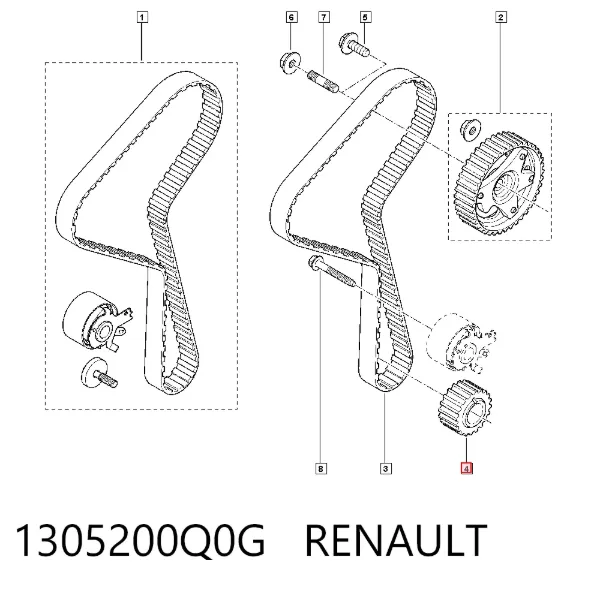 Звездочка привода коленвала 1305200Q0G Renault (RVI)