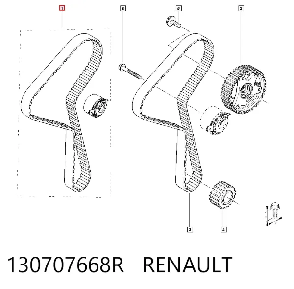 Комплект ГРМ 130707668R Renault (RVI)