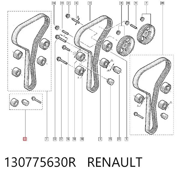 Паразитный ролик ГРМ 130775630R Renault (RVI)