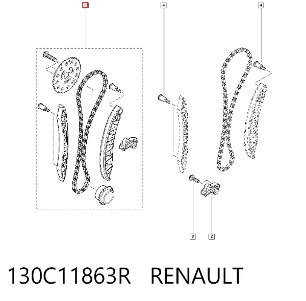 Комплект цепи ГРМ 130C11863R Renault (RVI)