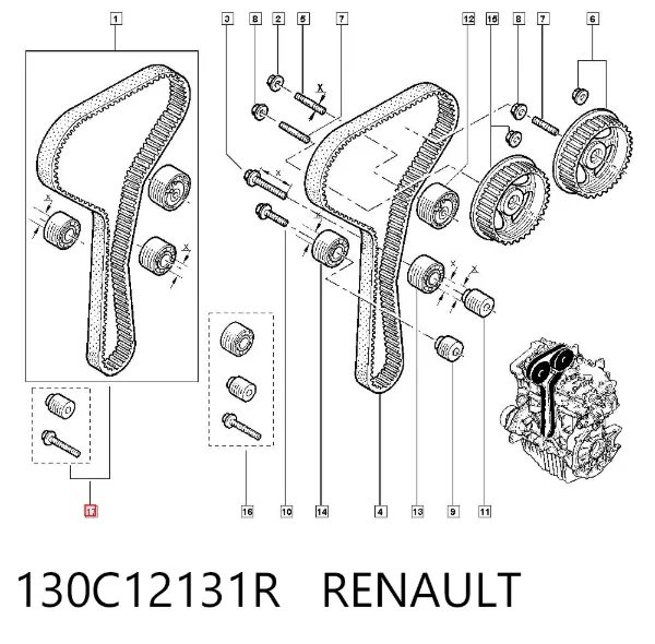 Комплект ГРМ 130C12131R Renault (RVI)