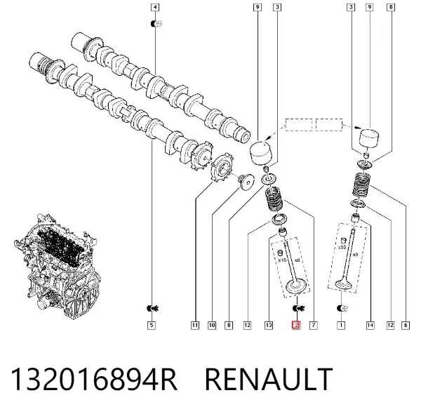 Впускной клапан 132016894R Renault (RVI)