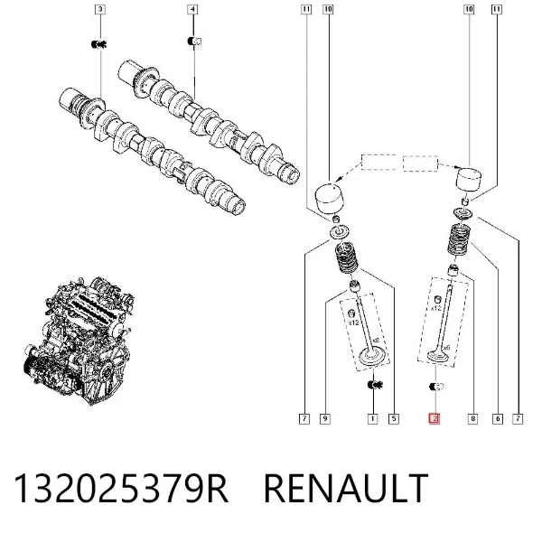 Выпускной клапан 132025379R Renault (RVI)