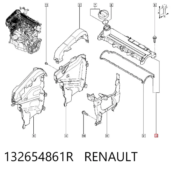 Клапанная крышка 132654861R Renault (RVI)