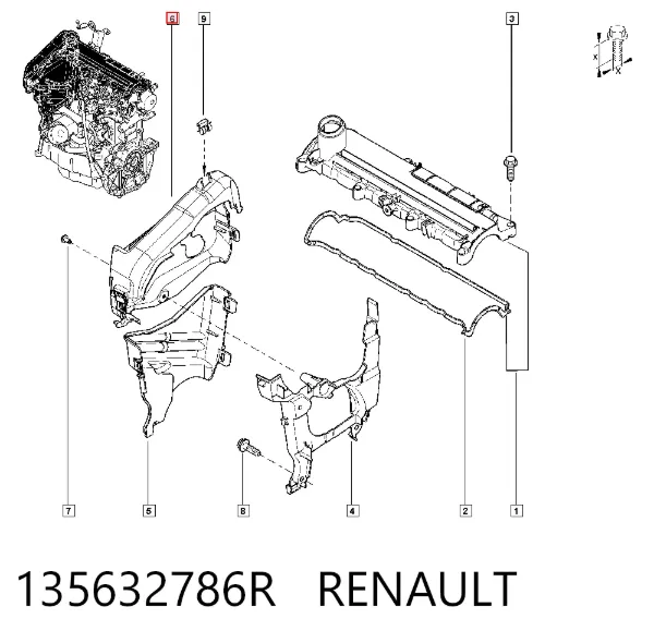 Верхний кожух ремня ГРМ 135632786R Renault (RVI)