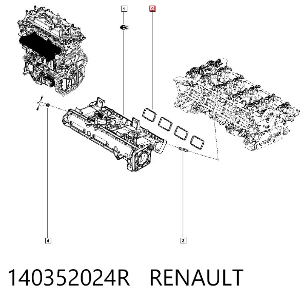 Прокладка впускного коллектора 140352024R Renault (RVI)