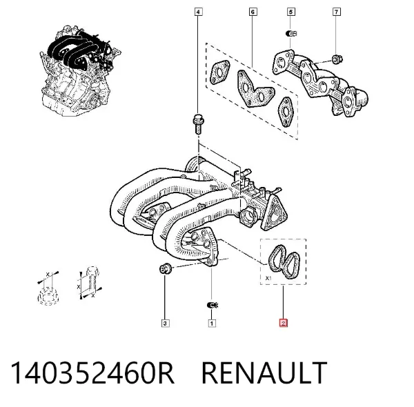 Прокладка впускного коллектора 140352460R Renault (RVI)