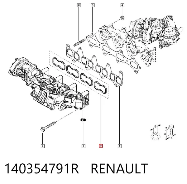 Прокладка впускного коллектора 140354791R Renault (RVI)