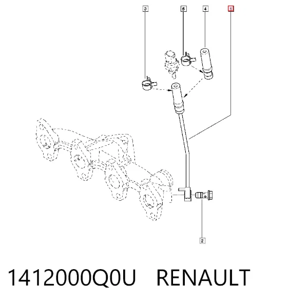 Трубка датчика давления выхлопных газов 1412000Q0U Renault (RVI)