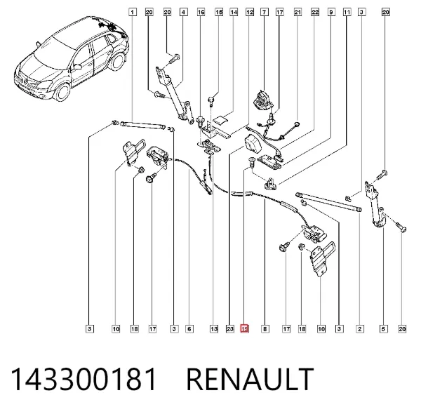 Болт (гайка) крепежа 143300181 Renault (RVI)