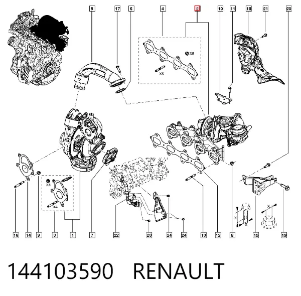 Турбина 144103590 Renault (RVI)