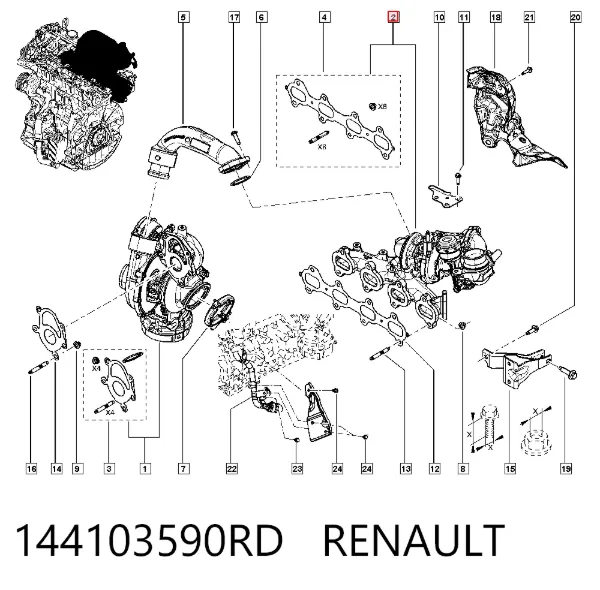 Турбина 144103590RD Renault (RVI)