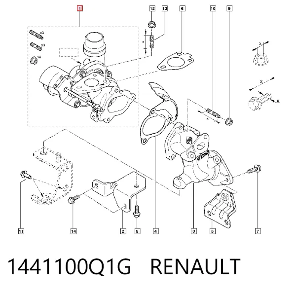 Турбина 1441100Q1G Renault (RVI)