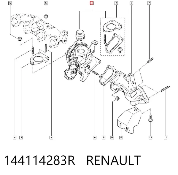 Турбина 144114283R Renault (RVI)