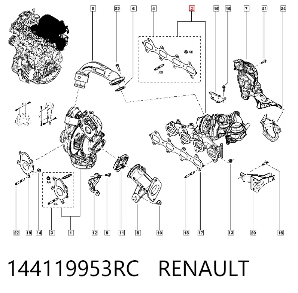 Турбина 144119953RC Renault (RVI)