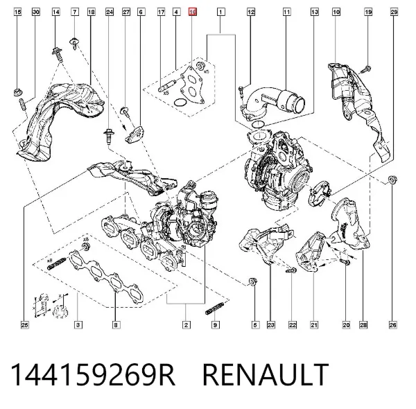Прокладка турбины выхлопных газов, впуск 144159269R Renault (RVI)