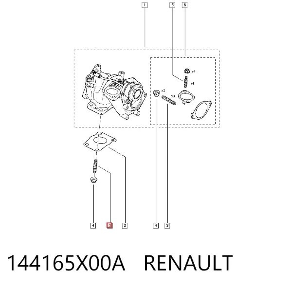 Шпилька выпускного коллектора 144165X00A Renault (RVI)