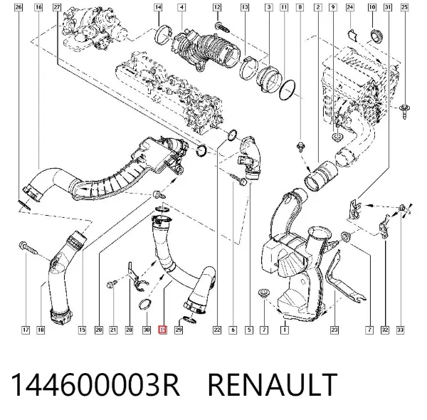 Патрубок интеркулера 144600003R Renault (RVI)