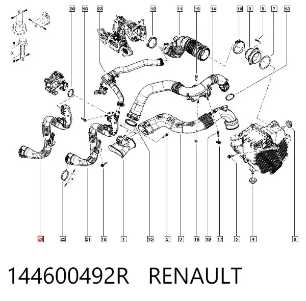 Патрубок интеркулера 144600492R Renault (RVI)
