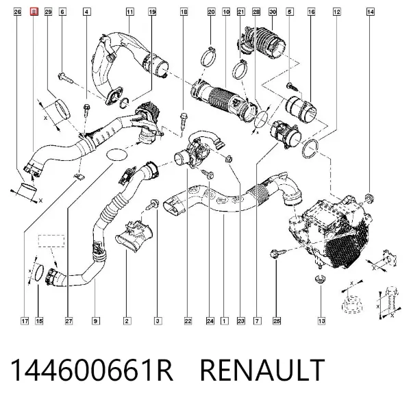 Патрубок интеркулера 144600661R Renault (RVI)