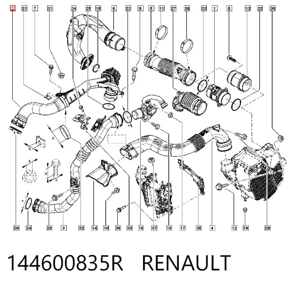 Патрубок интеркулера 144600835R Renault (RVI)