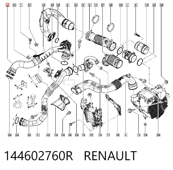Патрубок интеркулера 144602760R Renault (RVI)