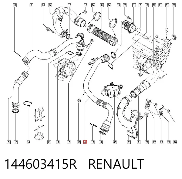 Патрубок интеркулера 144603415R Renault (RVI)