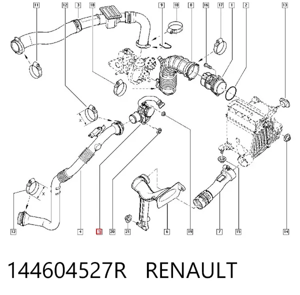 Маслоотделитель картерных газов 144604527R Renault (RVI)