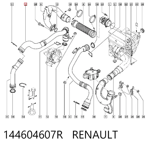 Патрубок интеркулера 144604607R Renault (RVI)
